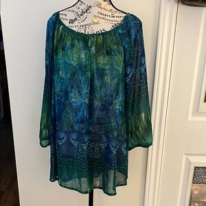 💗Ricki's Vibrant Blue and Green Blouse